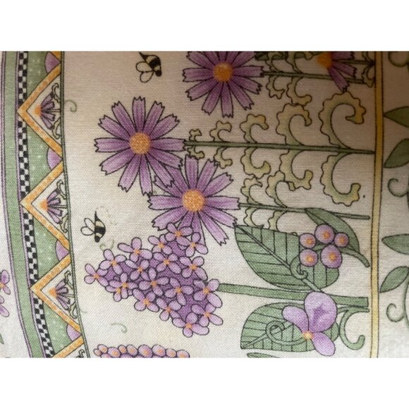 Vintage Handmade Pillowcases Set of 2 Used Standard Size Purple Green Floral - Picture 15 of 16